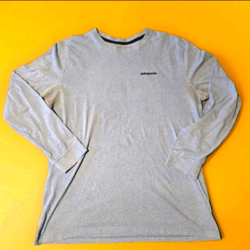 Patagonia Men Responsibili-Tee Blue Long Sleve T-Shirt Size Large